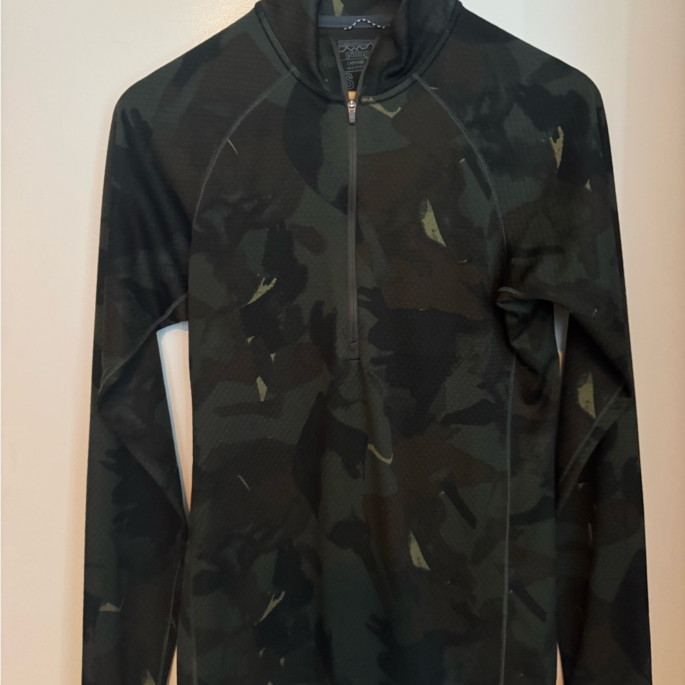 Patagonia Men's Camouflage Quarter-Zip Jersey Shirt Small - Picture 8 of 11